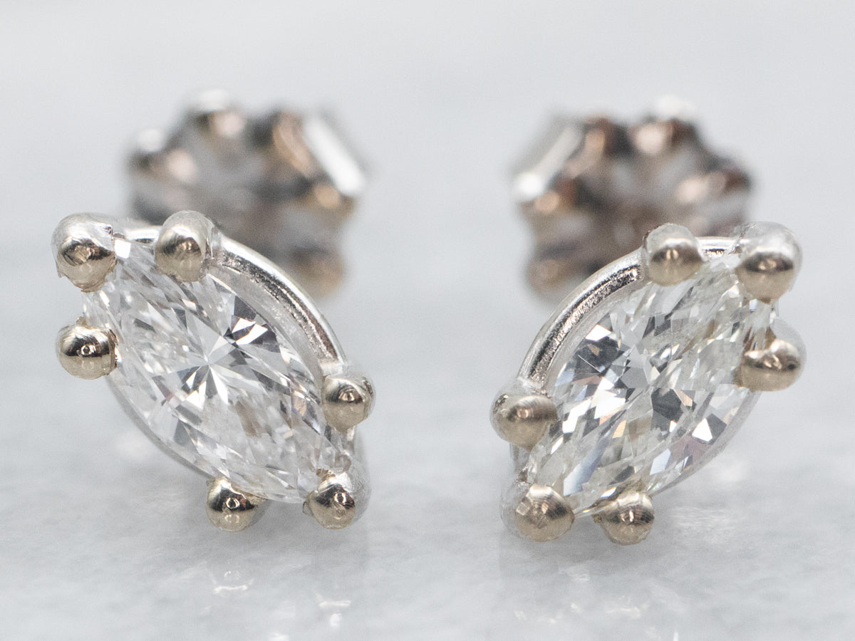 Marquise Cut Diamond Stud Earrings