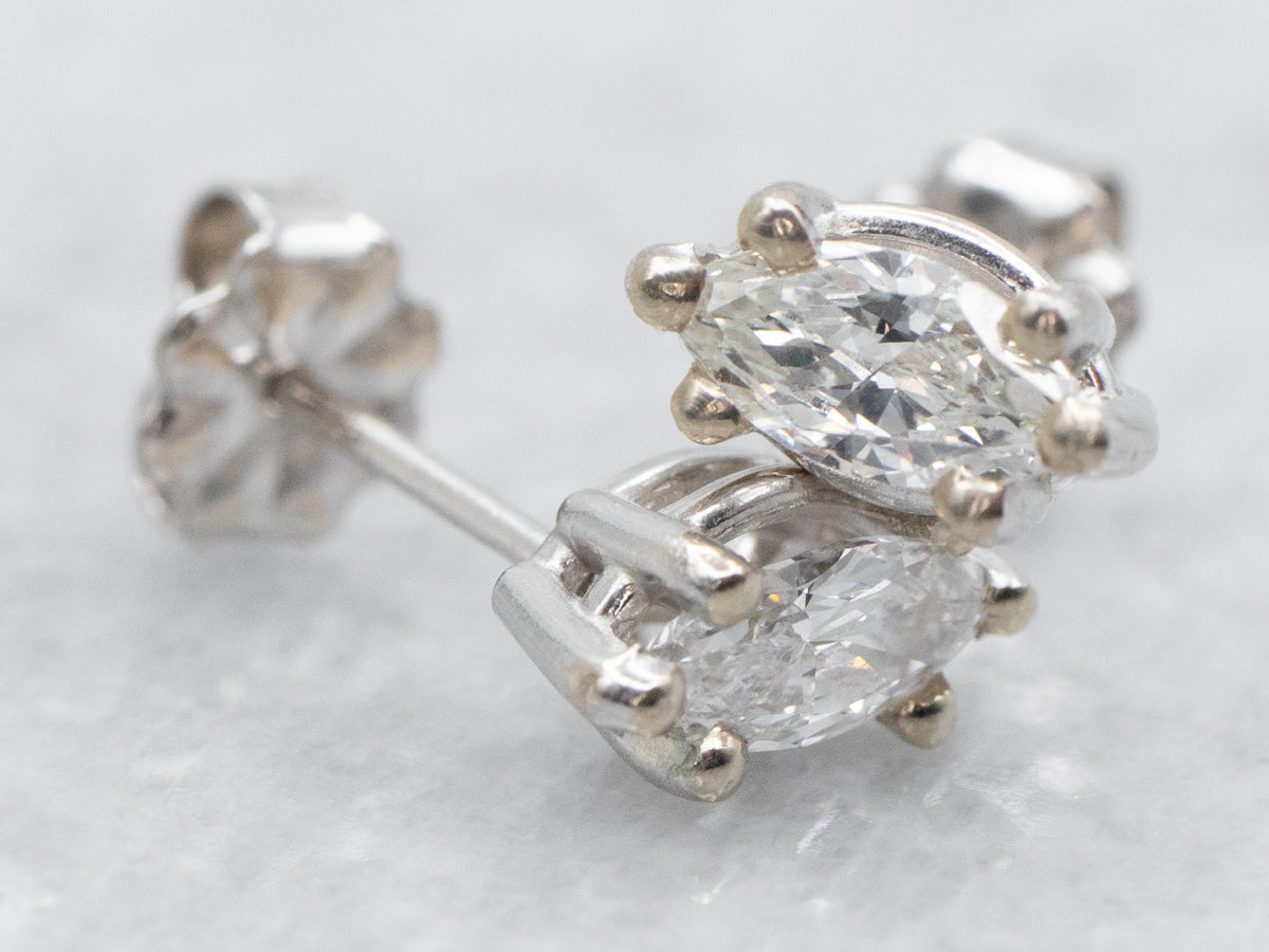 Marquise Cut Diamond Stud Earrings