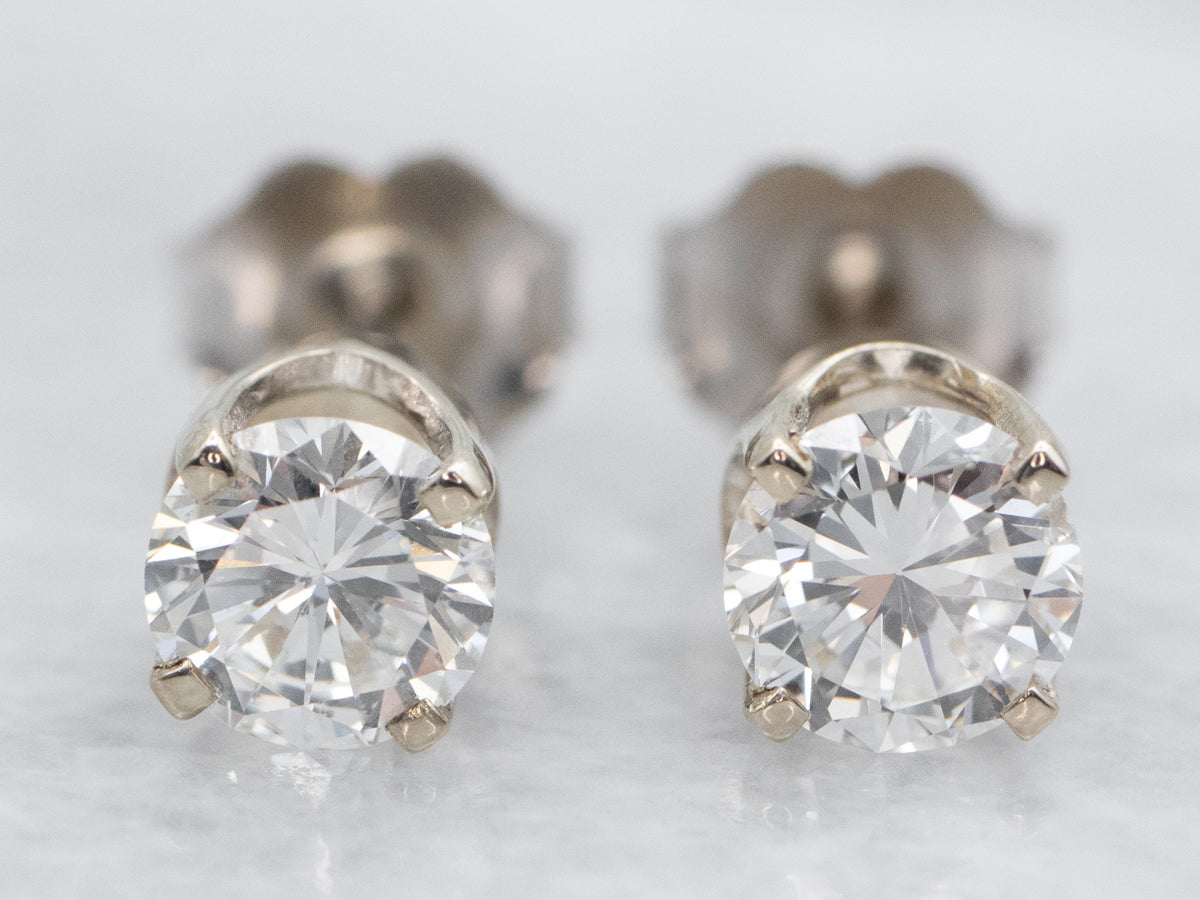 White Gold Diamond Stud Earrings