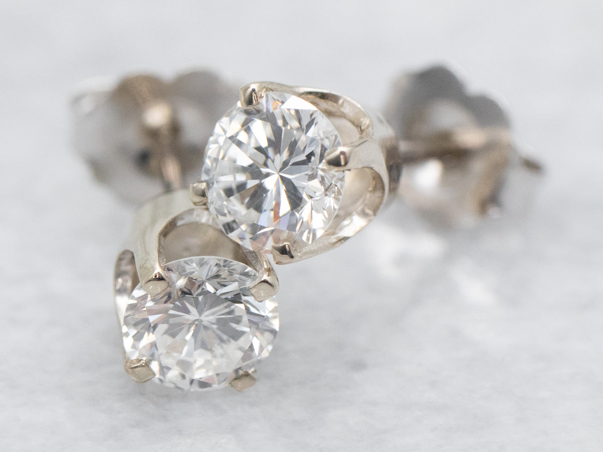 White Gold Diamond Stud Earrings