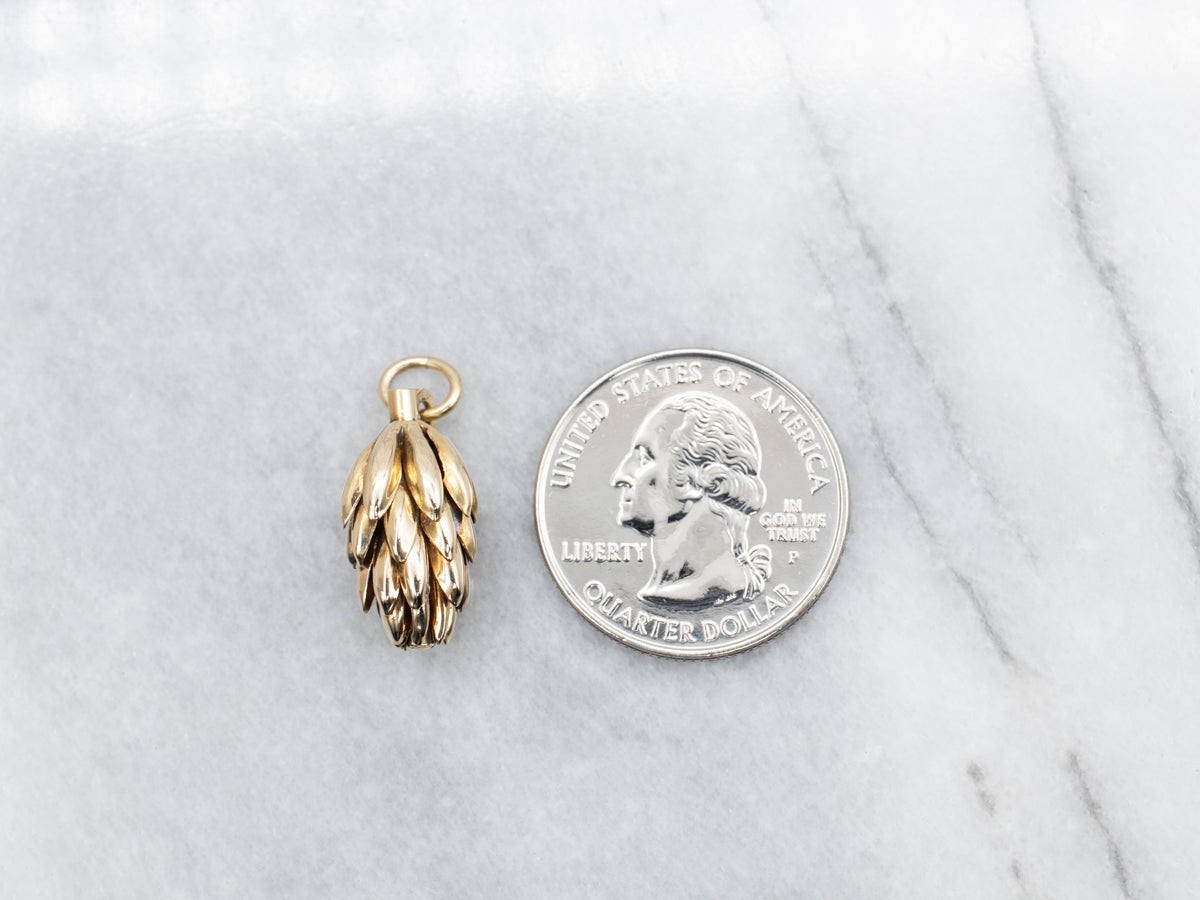 Golden Bunch of Bananas Charm Pendant