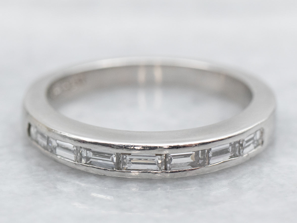 Platinum Baguette Cut Diamond Band