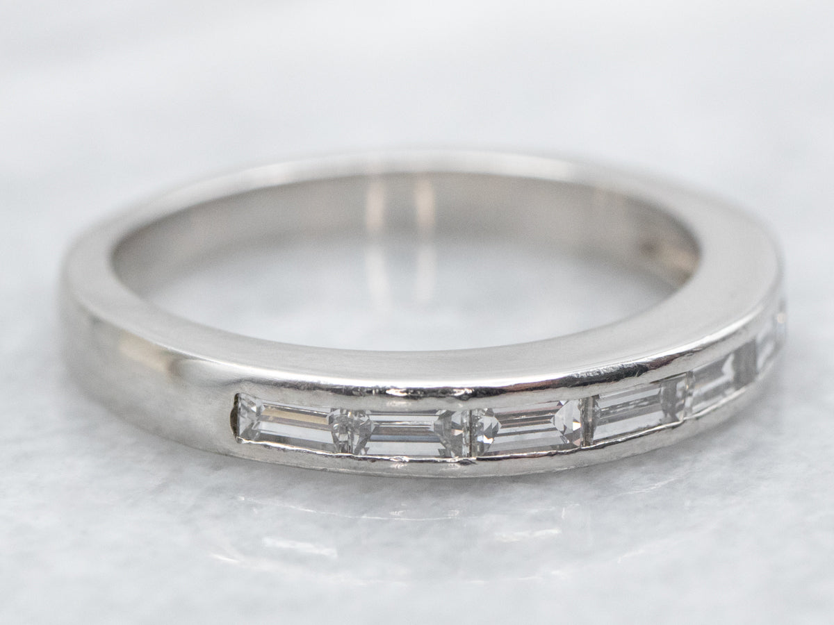 Platinum Baguette Cut Diamond Band