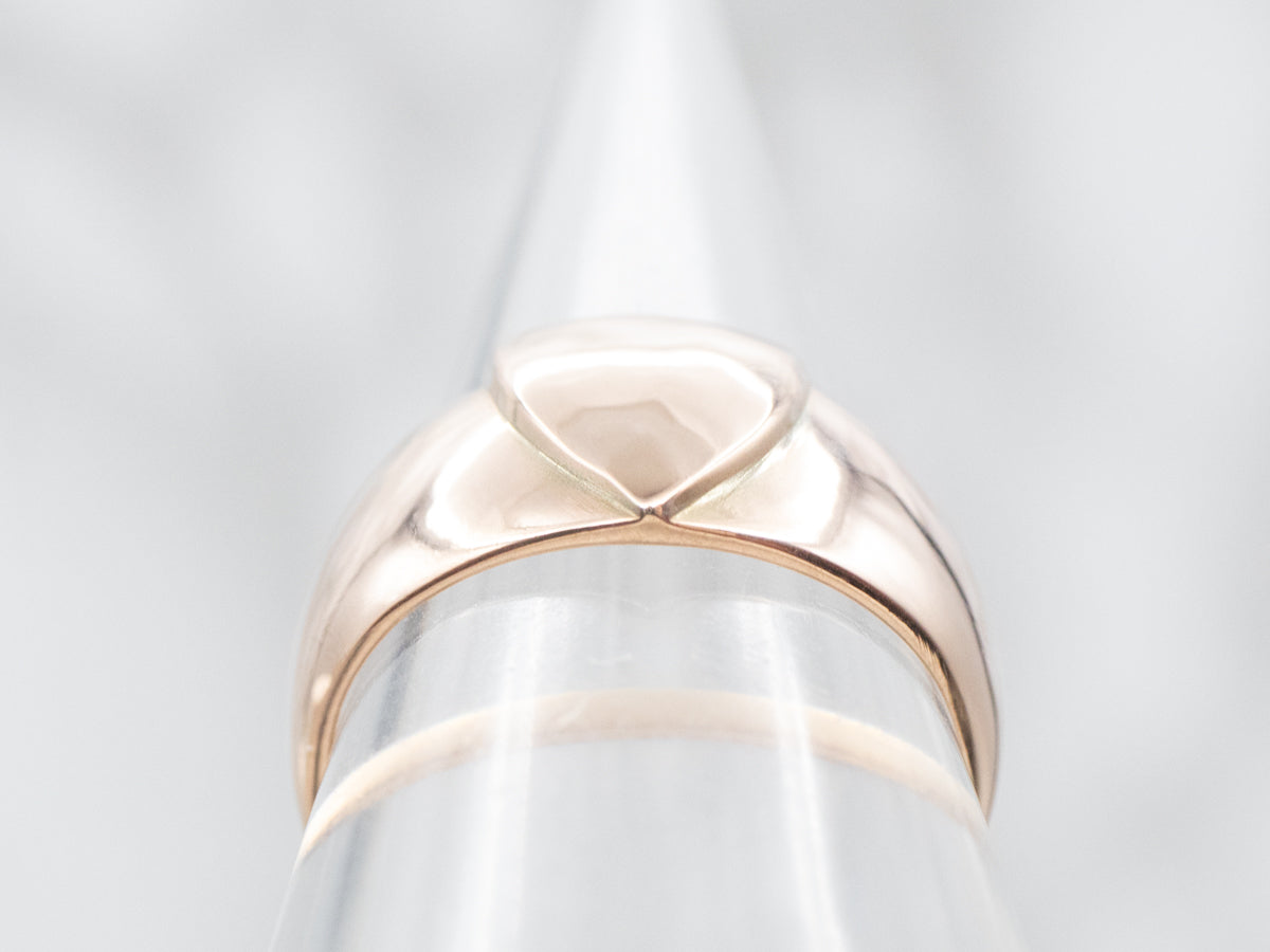 Rose Gold Shield Signet Ring