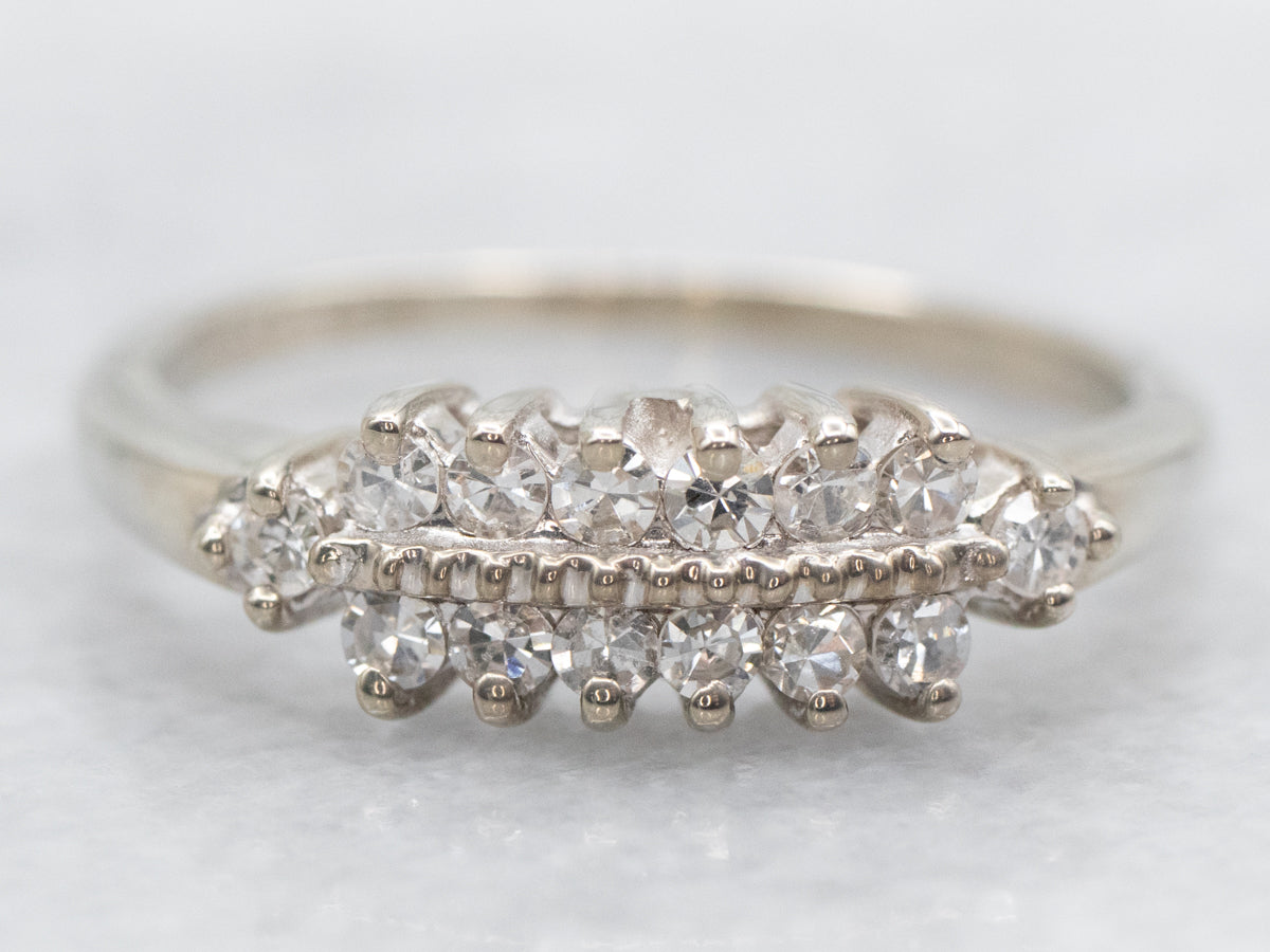 Double Row Diamond Wedding Band