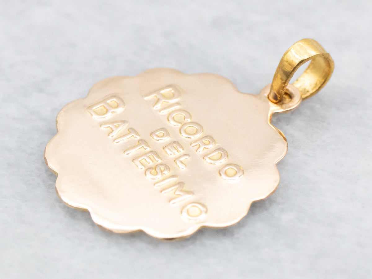 Religious Medal Disc Pendant