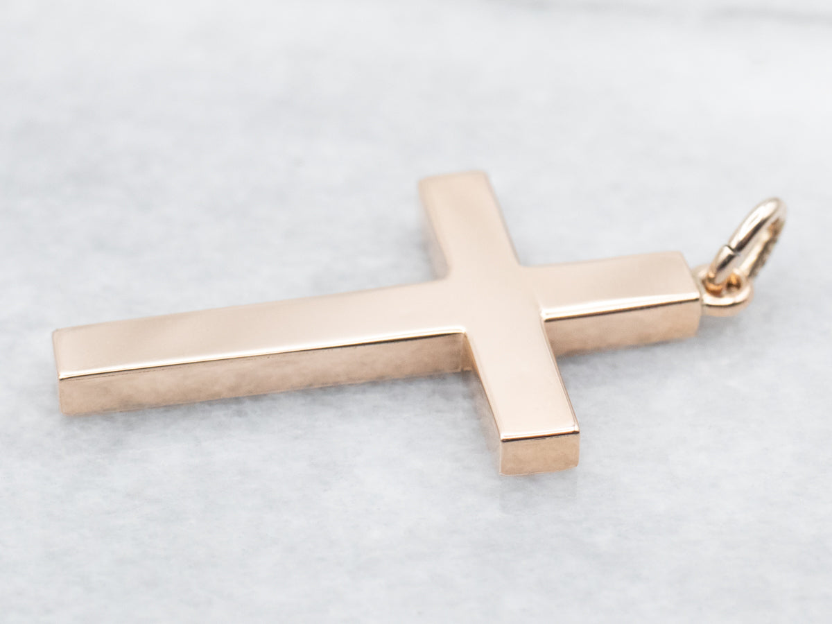 Floral Cross Pendant with "JK" Monogram Engraved