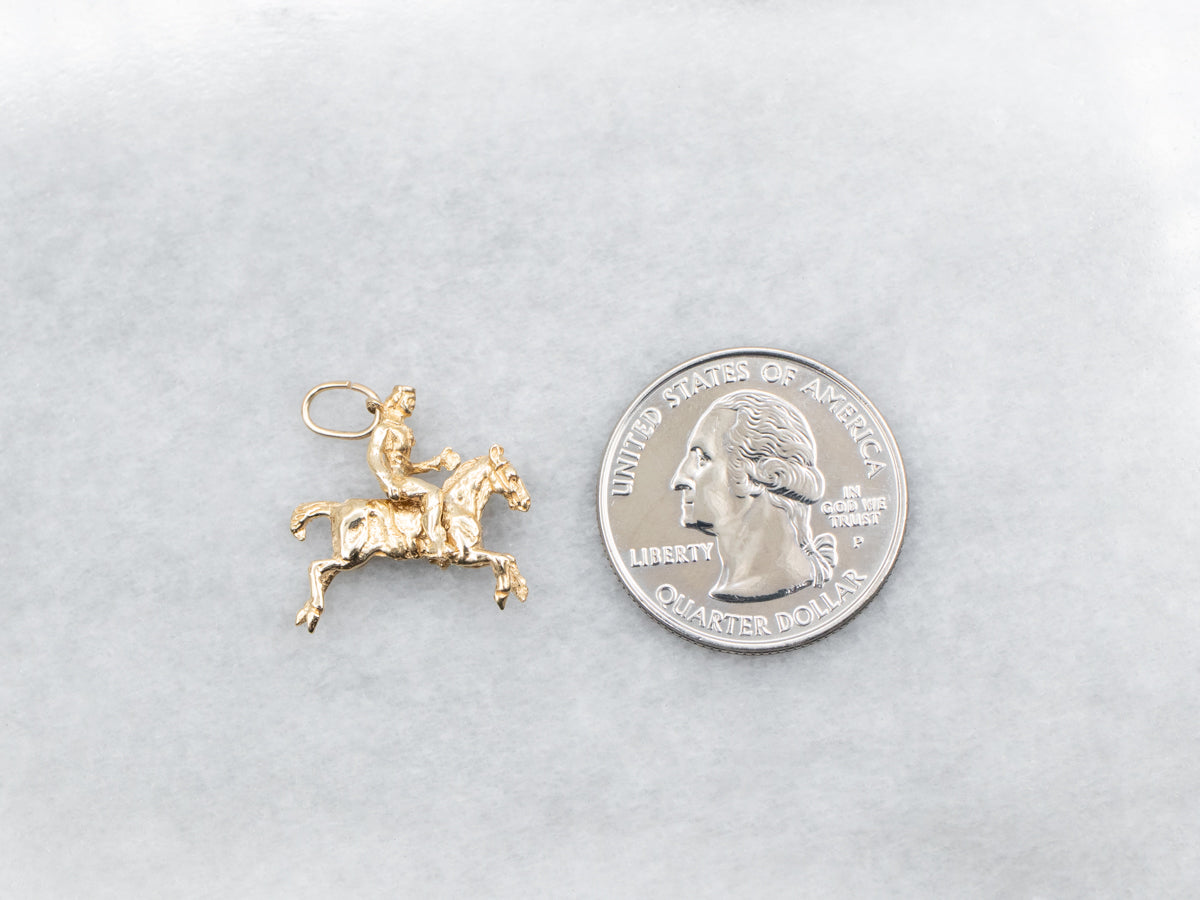 Gold Horse and Rider Pendant