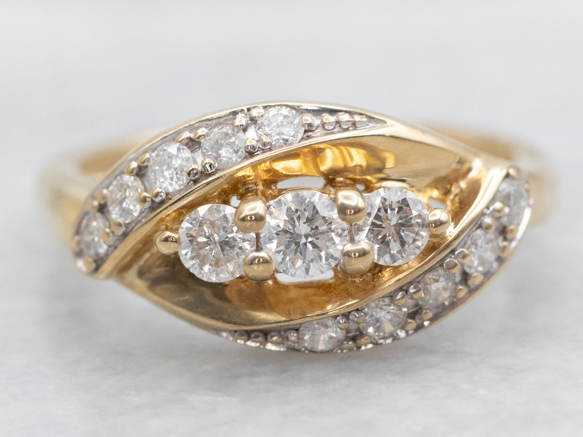 Gold Diamond Cocktail Ring