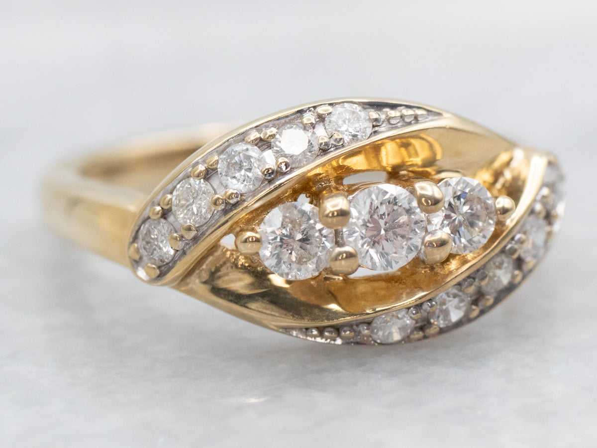 Gold Diamond Cocktail Ring