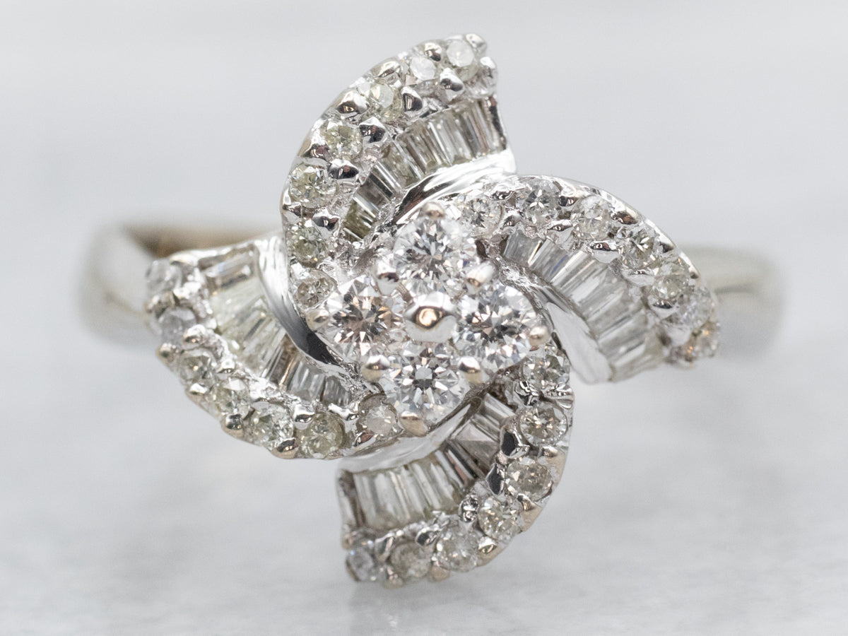 Diamond Pinwheel Cocktail Ring