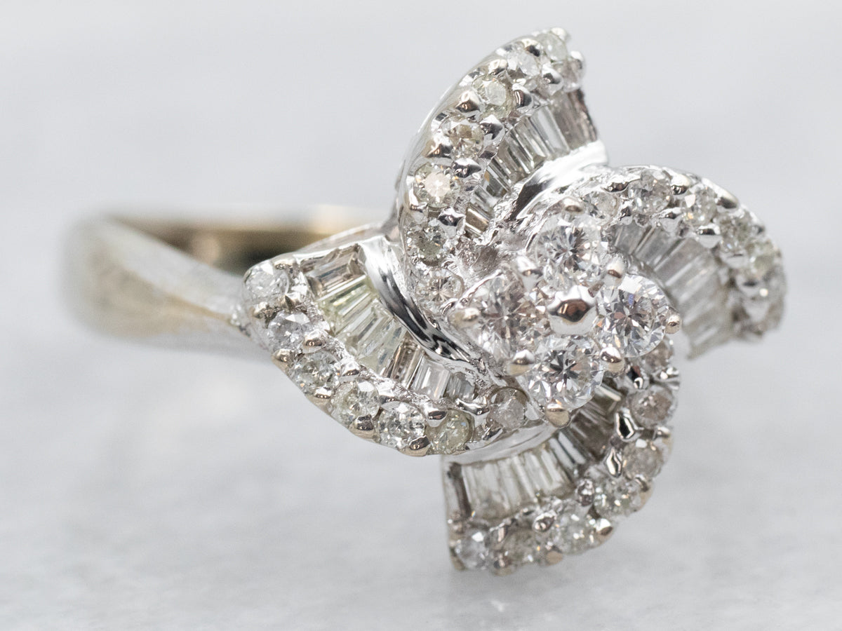 Diamond Pinwheel Cocktail Ring