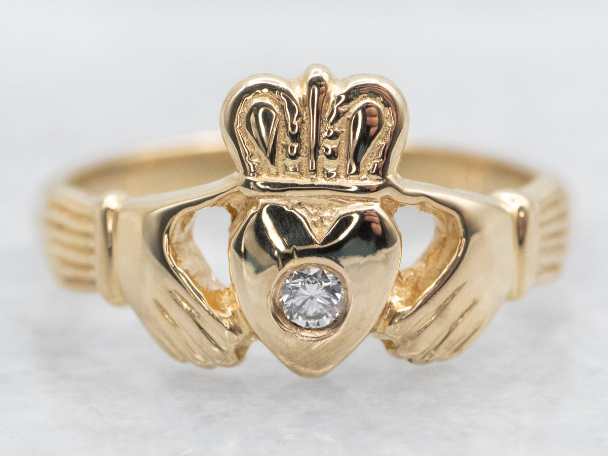 Diamond Claddagh Ring