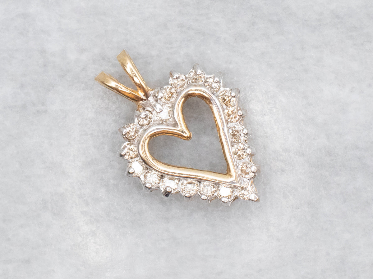 Diamond Heart Yellow Gold Pendant