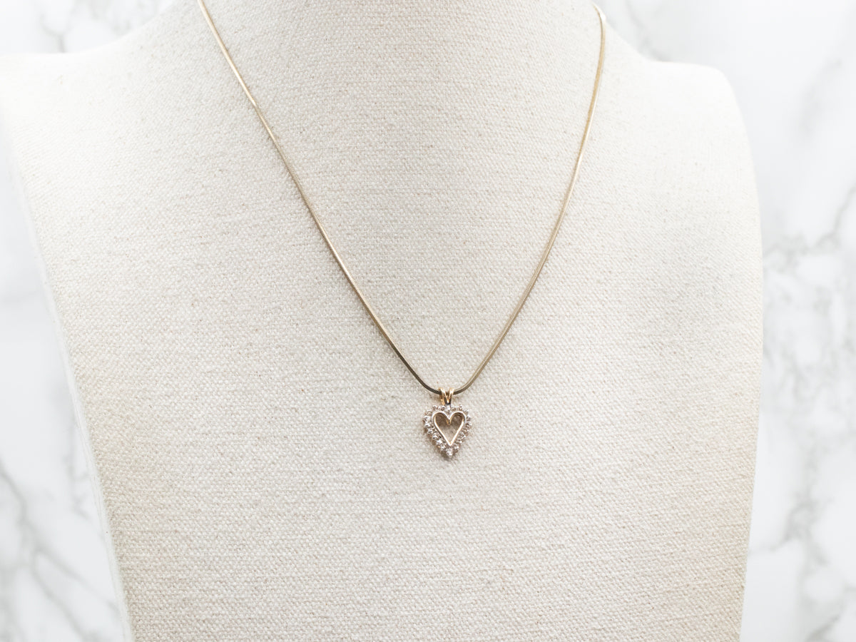 Diamond Heart Yellow Gold Pendant