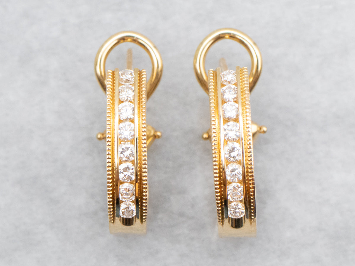 Yellow Gold Diamond Drop Earrings