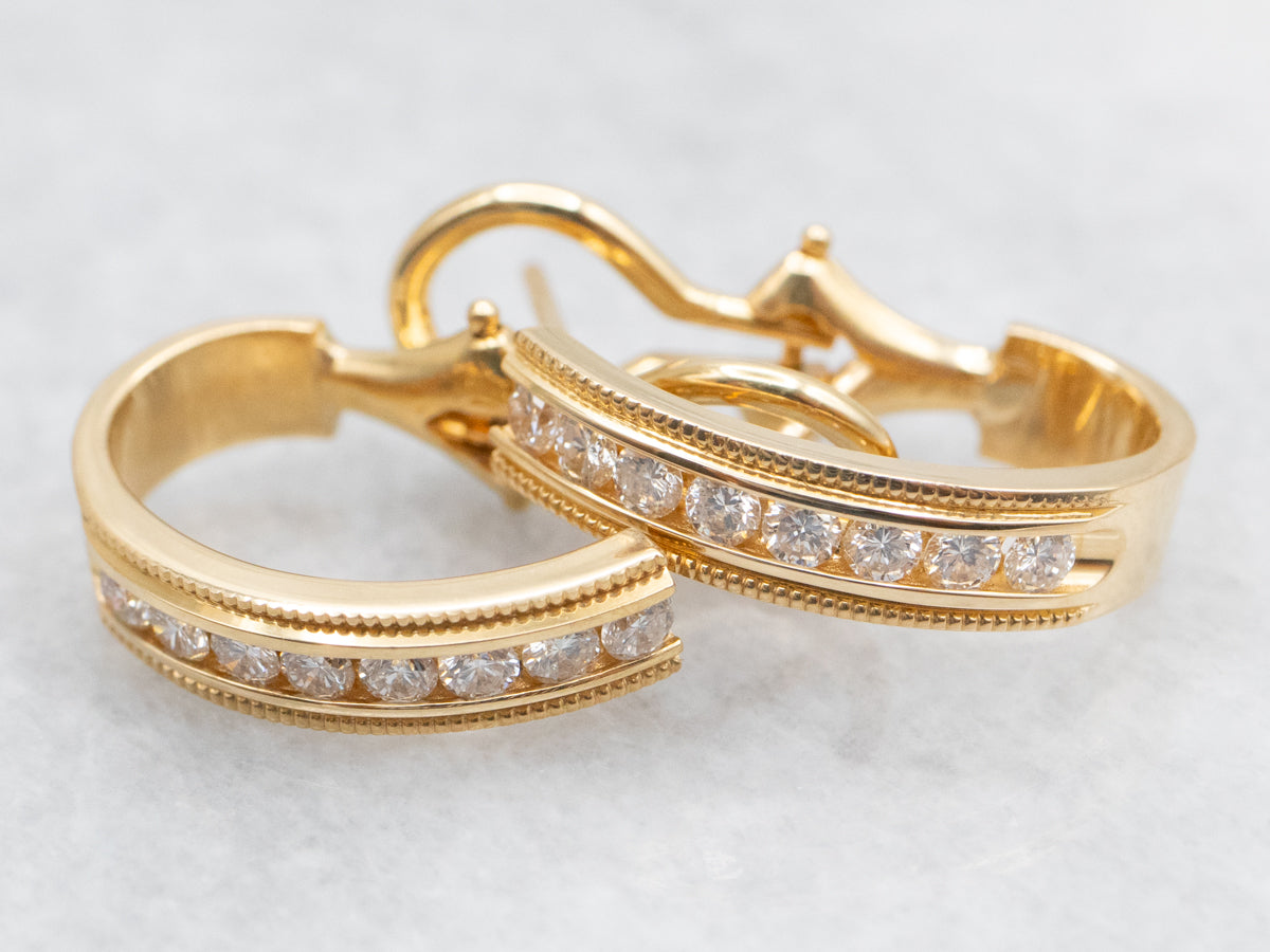 Yellow Gold Diamond Drop Earrings