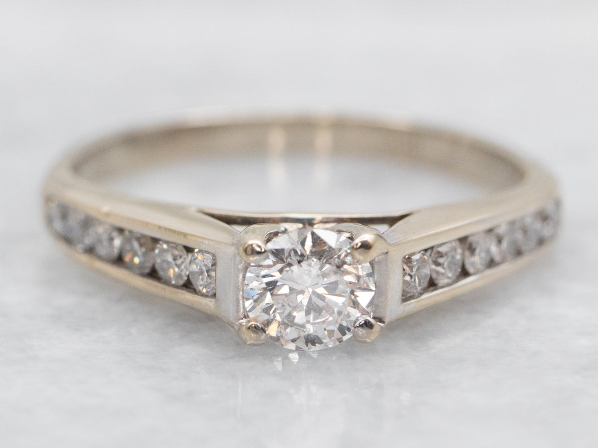 Modern Round Brilliant Diamond Engagement Ring