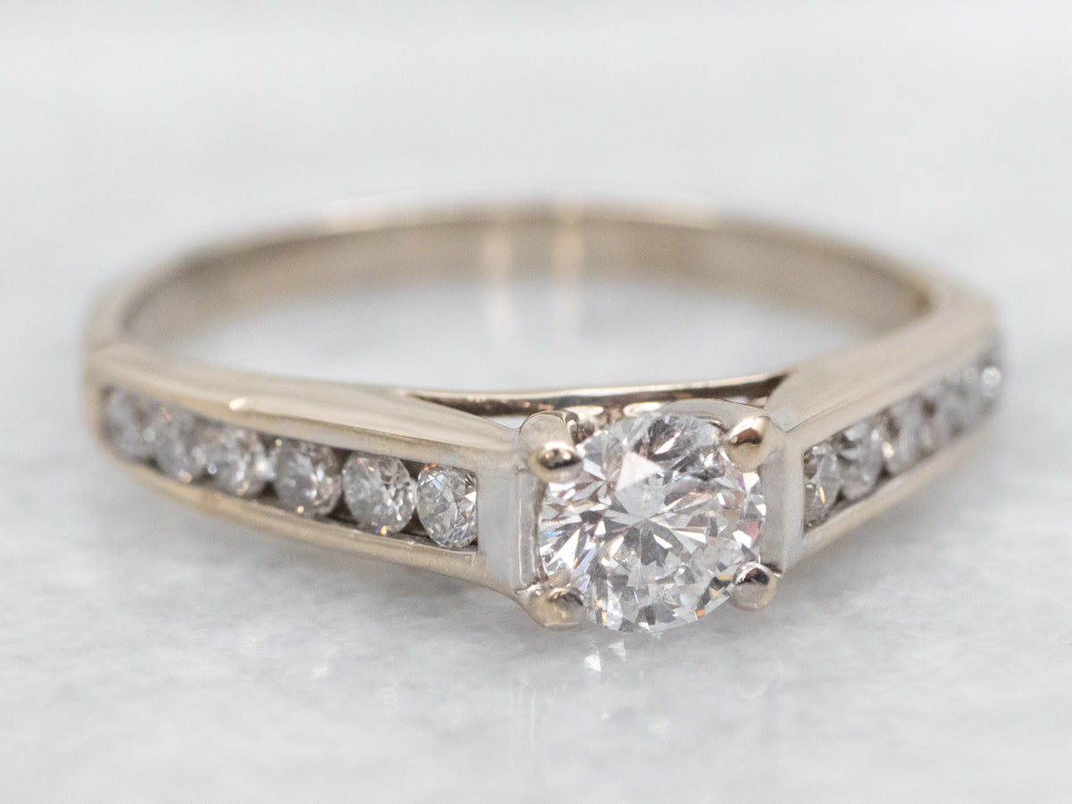 Modern Round Brilliant Diamond Engagement Ring