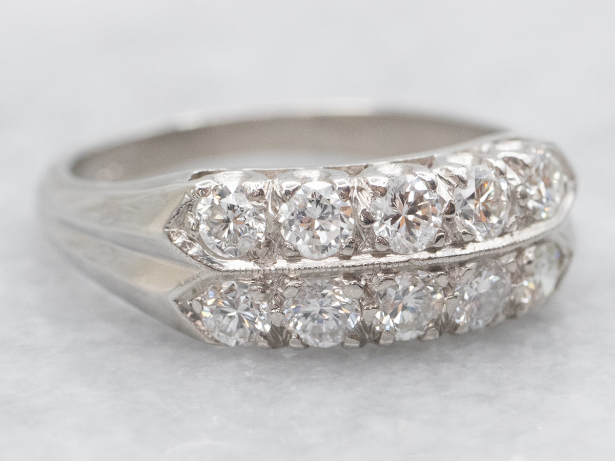 Vintage Double Row Diamond Band