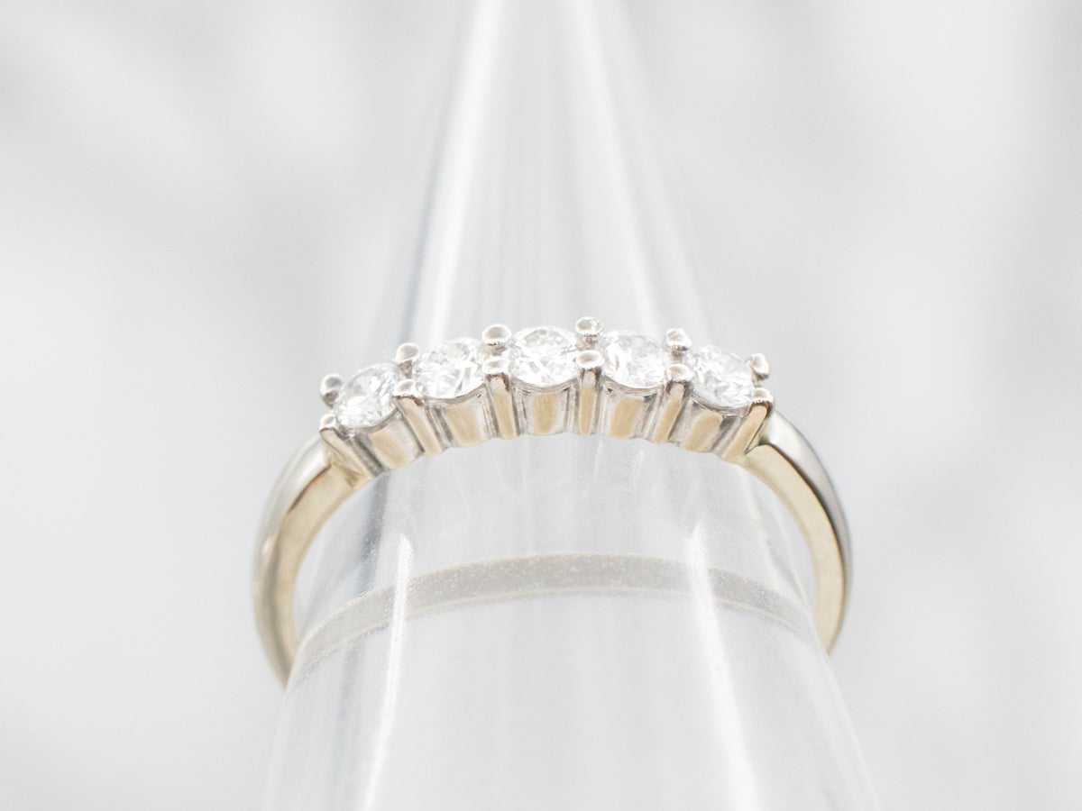 Five Diamond 18-Karat White Gold Band