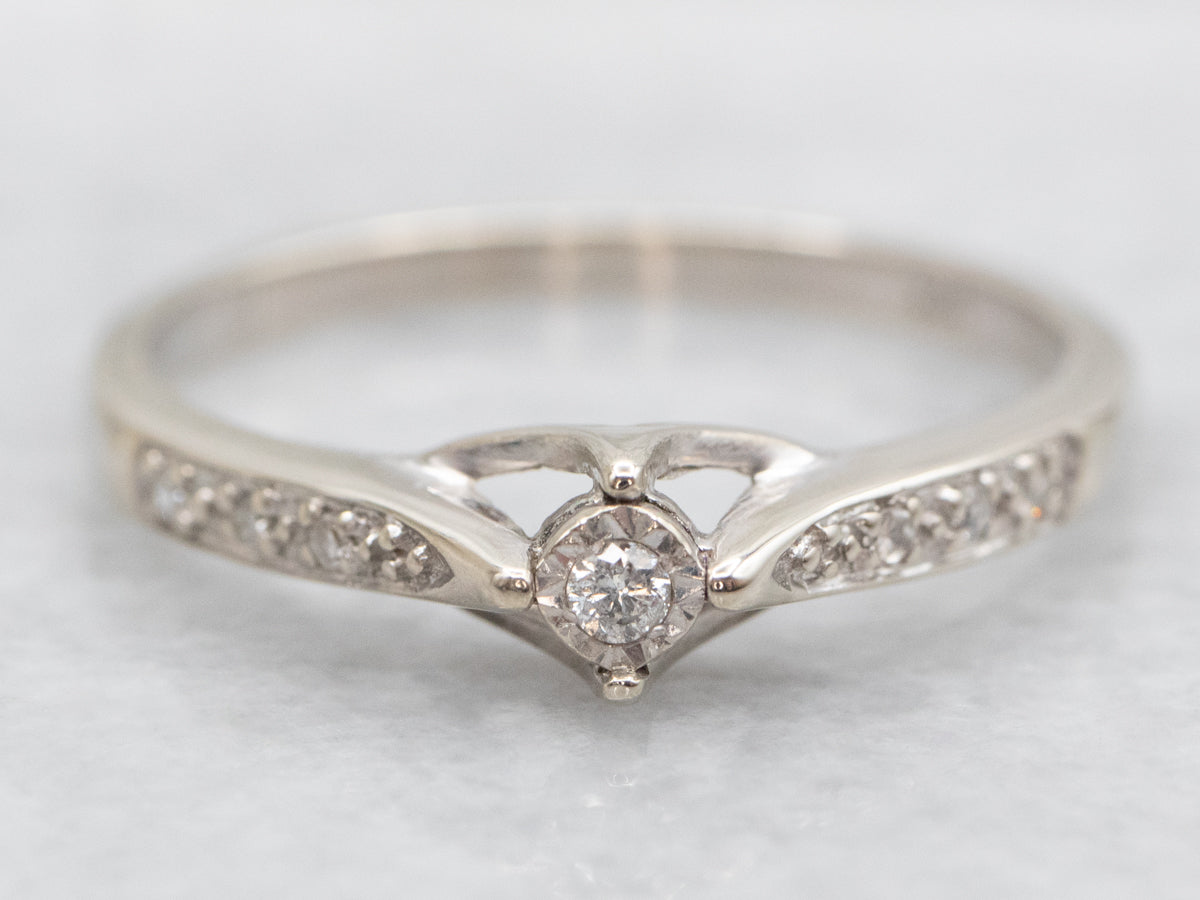 Dainty Modern Diamond Engagement Ring