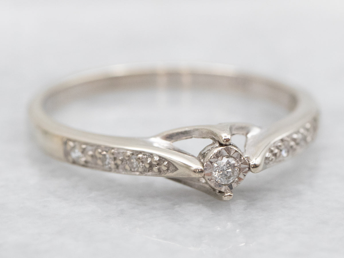 Dainty Modern Diamond Engagement Ring