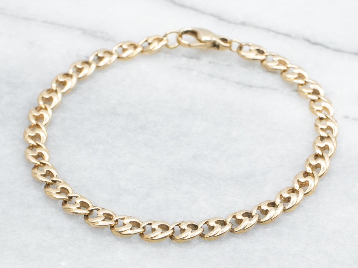 Gold Swirl Link Bracelet