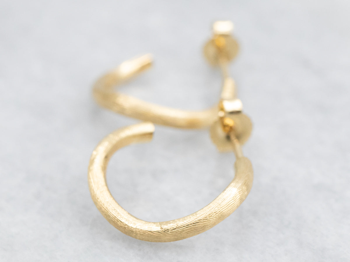 Brushed Gold Hoop Earrings