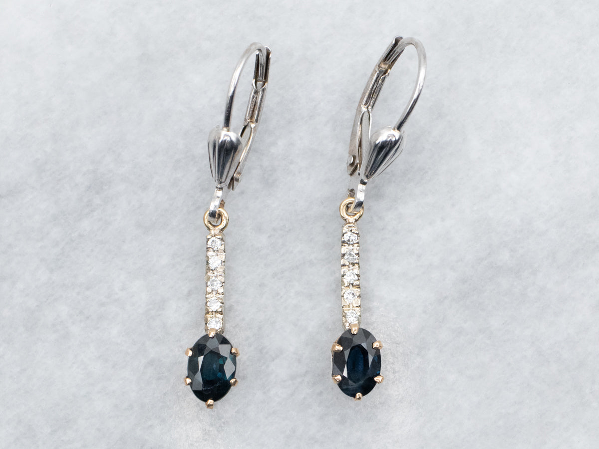 Sapphire and Diamond Drop Earrings