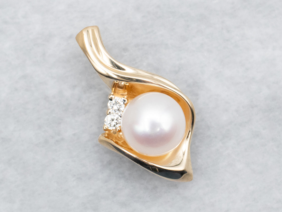 Pearl and Diamond Pendant