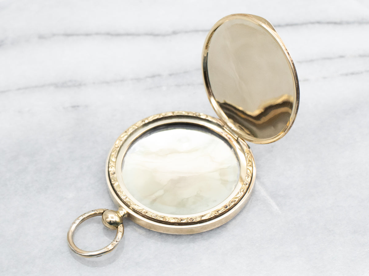 Gold Plated Sterling Silver Large Round Locket