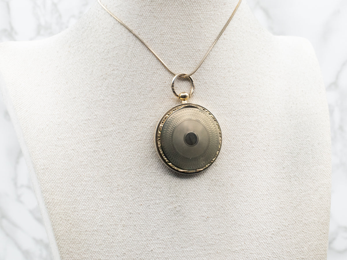 Gold Plated Sterling Silver Large Round Locket