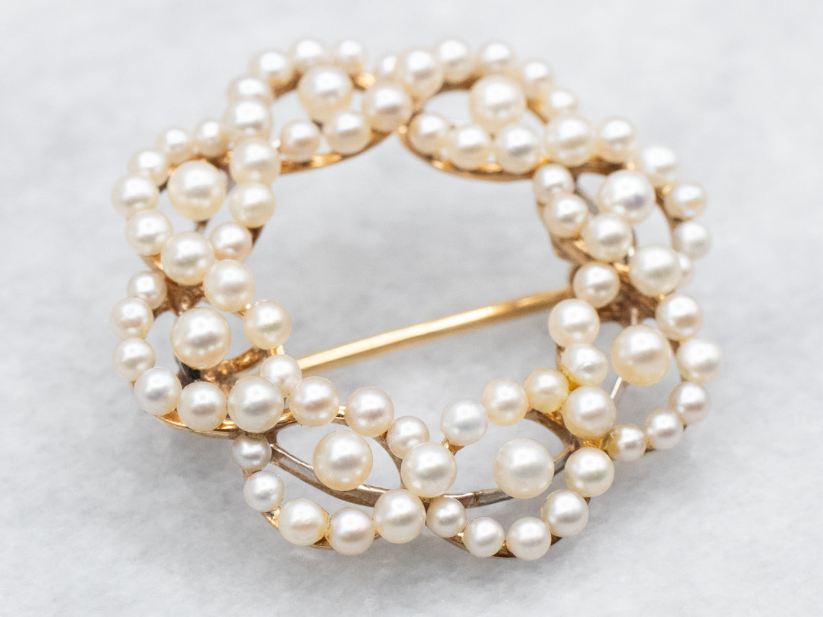 Pearl Wreath Brooch