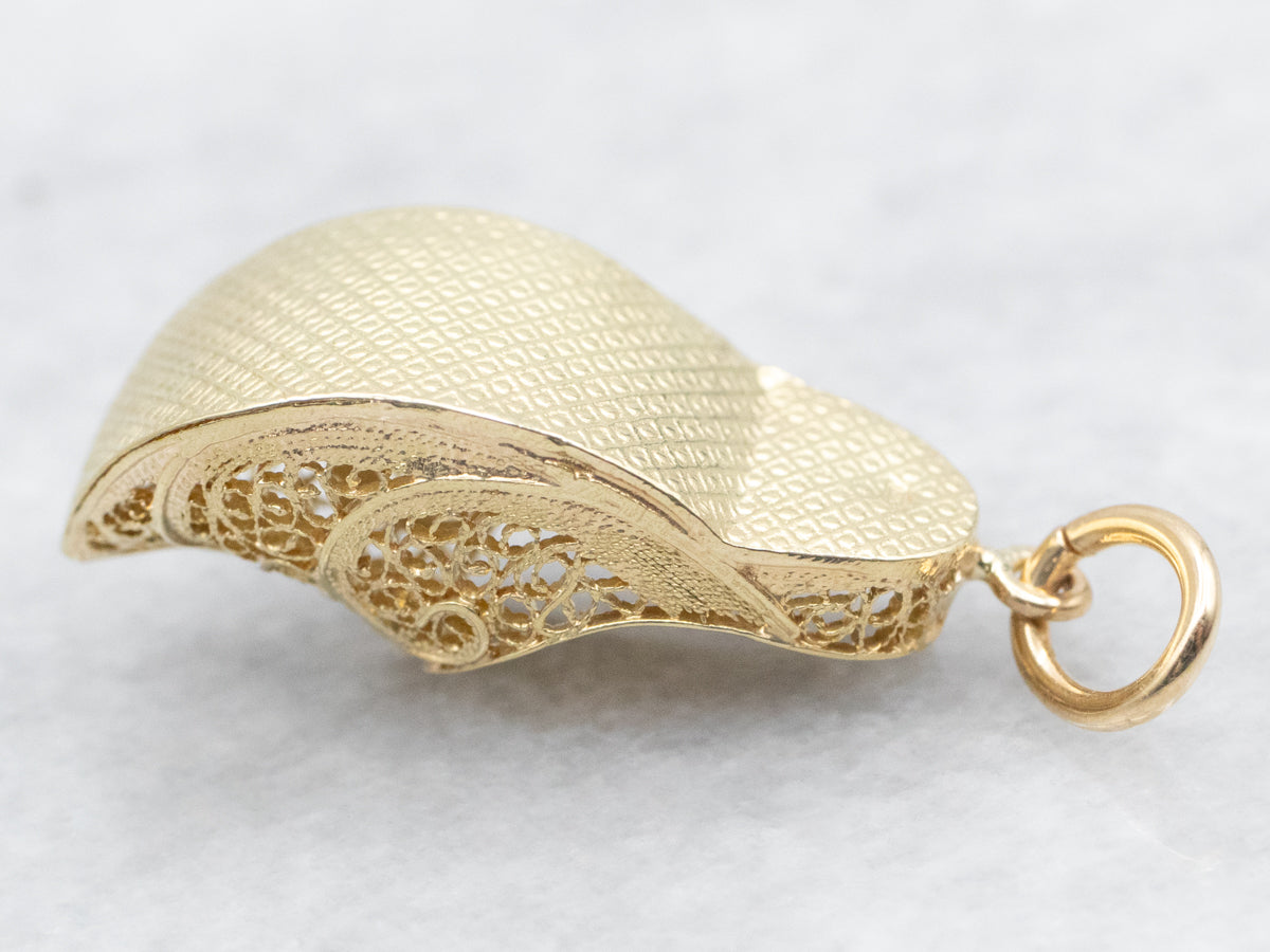 Gold Filigree Dutch Clog Charm