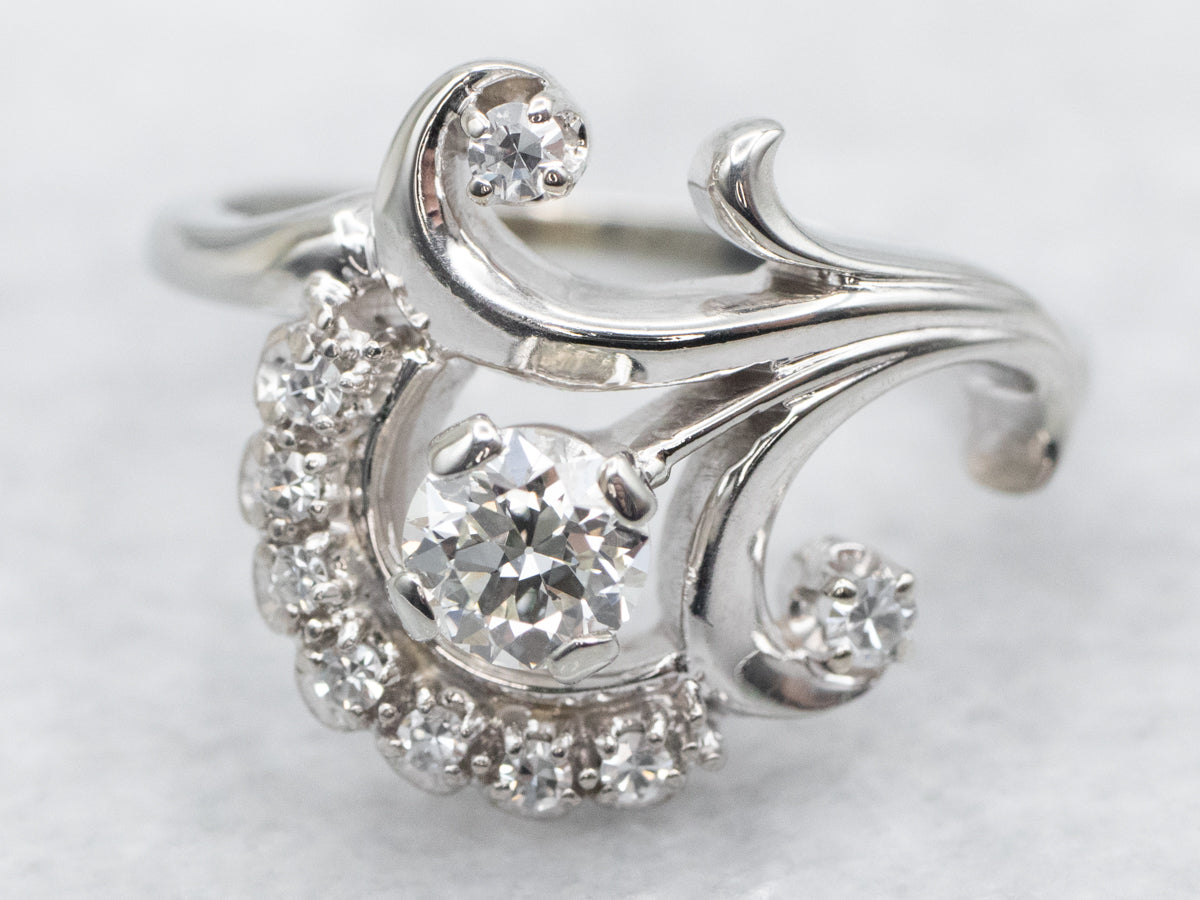 Vintage Jabel Botanical Diamond Cluster Ring