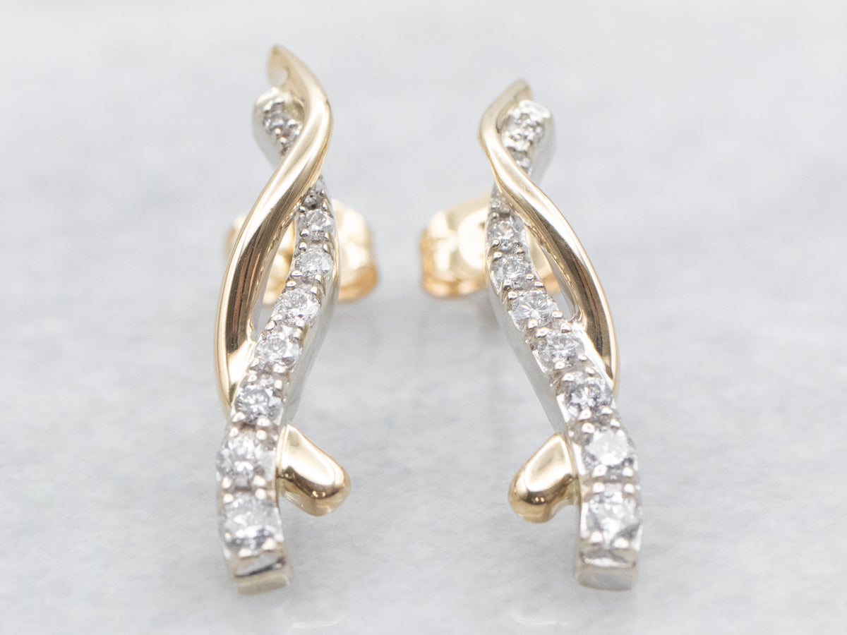 Twisting Diamond Drop Earrings