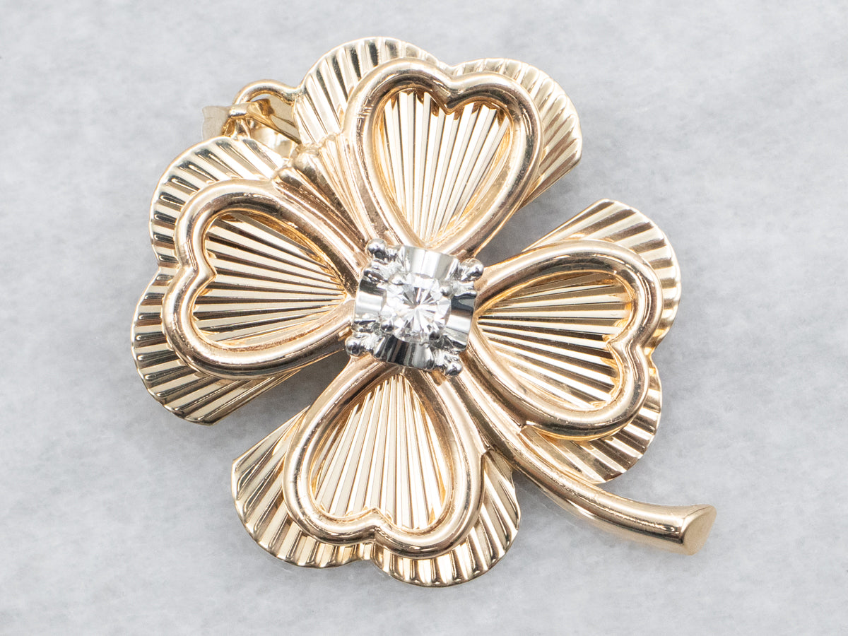 Diamond Shamrock Pendant or Brooch