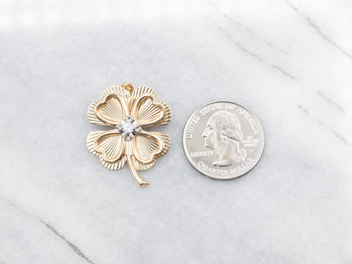 Diamond Shamrock Pendant or Brooch