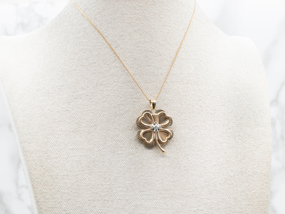 Diamond Shamrock Pendant or Brooch