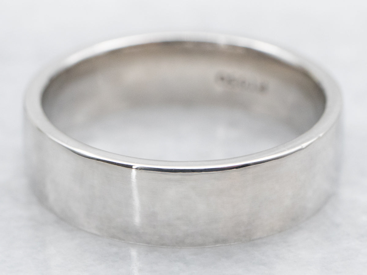 Flat Wide Platinum Band