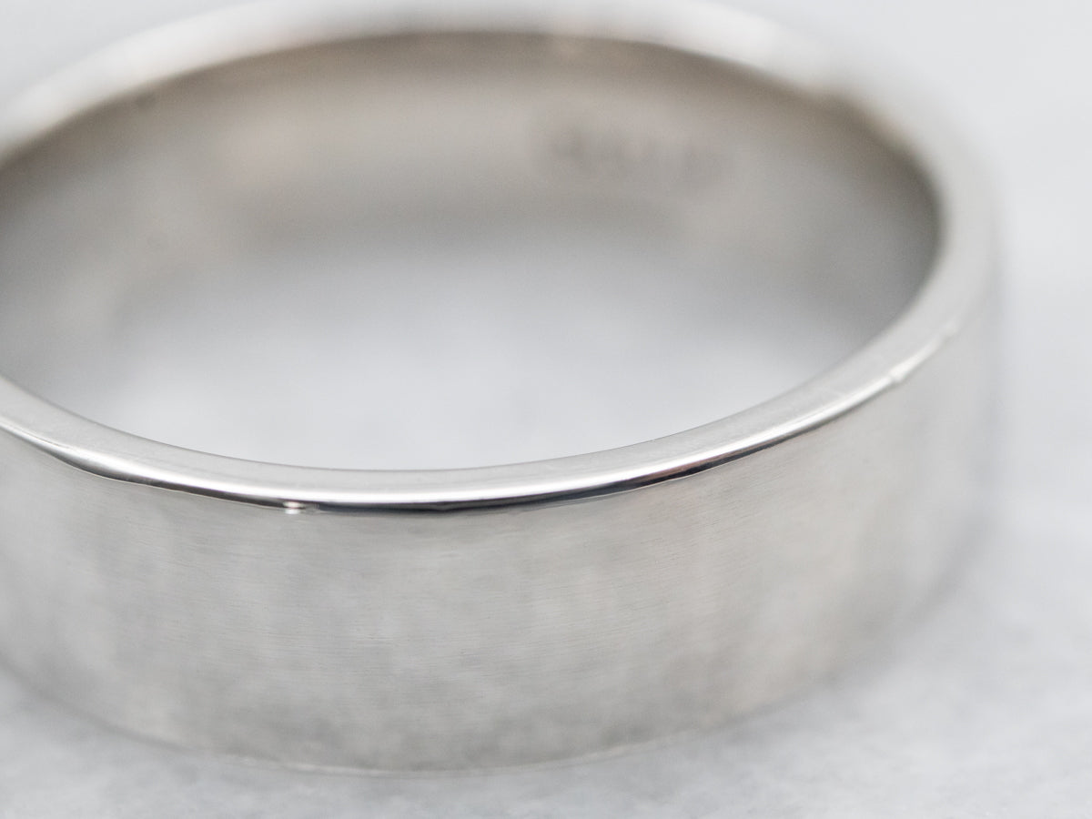 Flat Wide Platinum Band