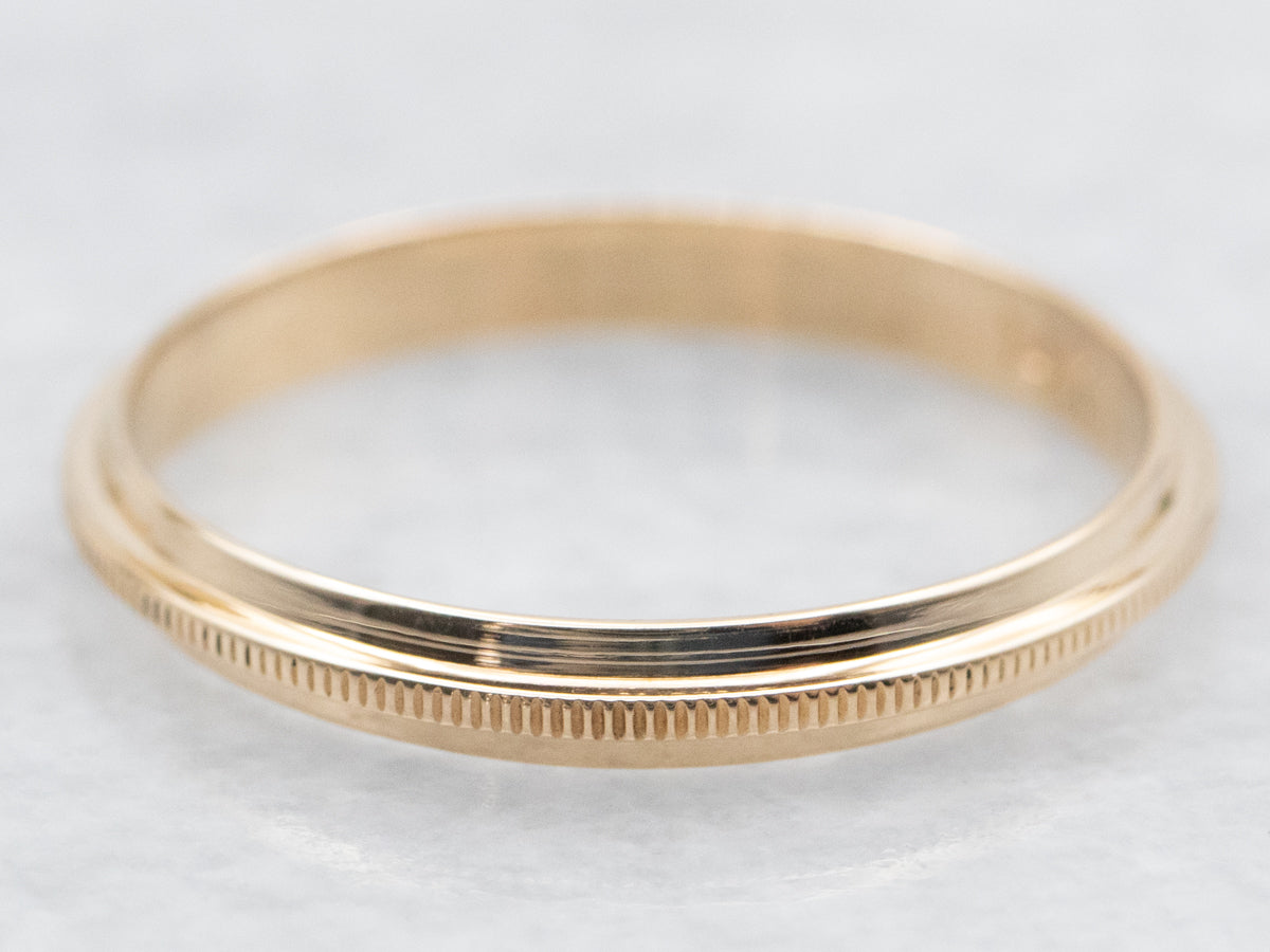 Vintage Gold Coin Edge Center Band