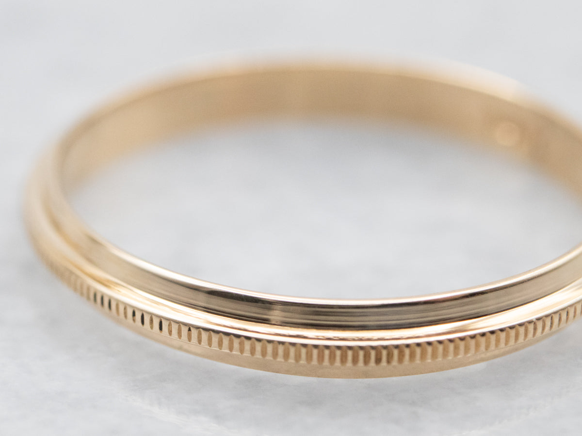 Vintage Gold Coin Edge Center Band