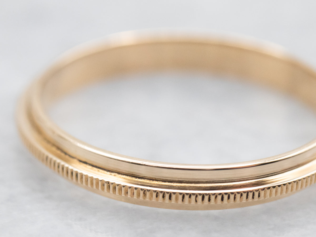 Vintage Gold Coin Edge Center Band