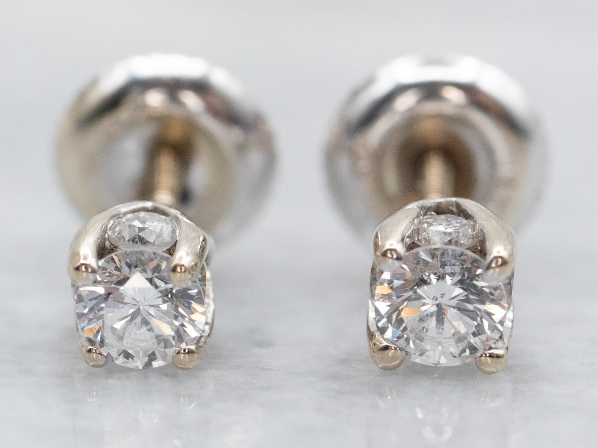 Screw Back Diamond Stud Earrings