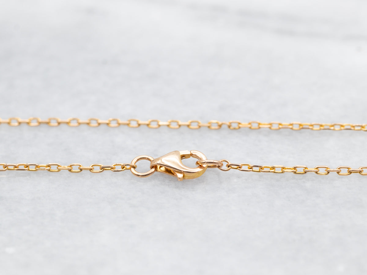 21-Karat Yellow Gold Cable Chain with Lobster Clasp