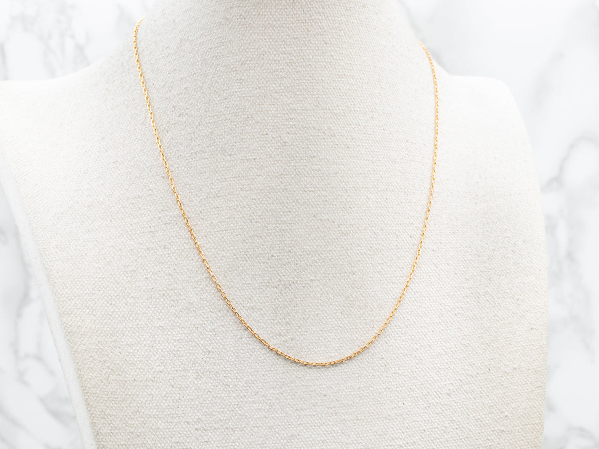 21-Karat Yellow Gold Cable Chain with Lobster Clasp