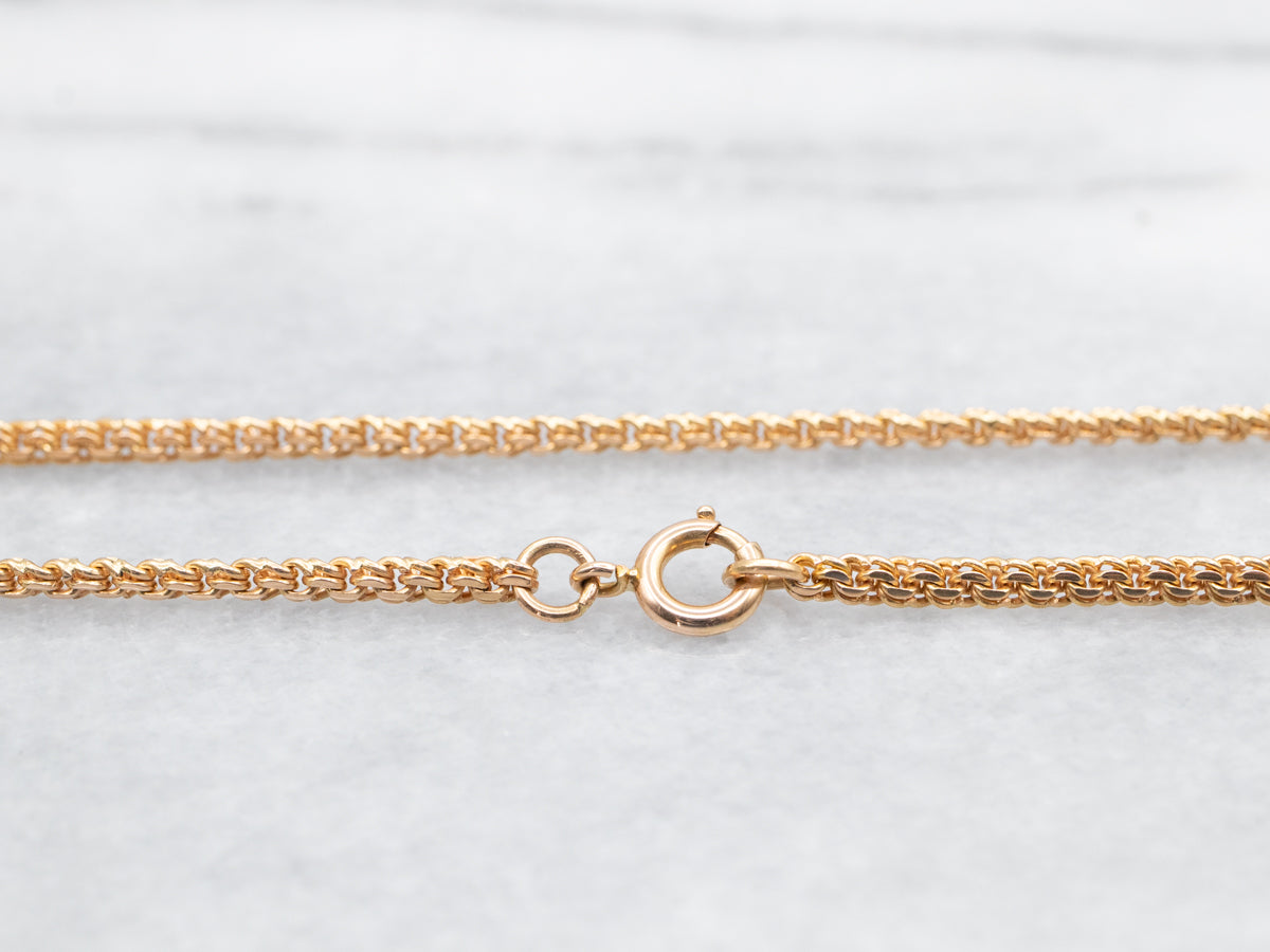 Woven 18-Karat Yellow Gold Chain Necklace with Spring Ring Clasp