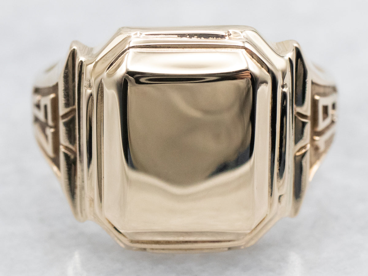 Retro Plain Signet Ring